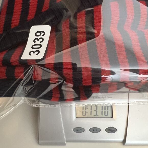 Y2K Love By Design Sweater Womens Medium Red Blue Striped Cardigan Preppy Twee - Picture 8 of 8